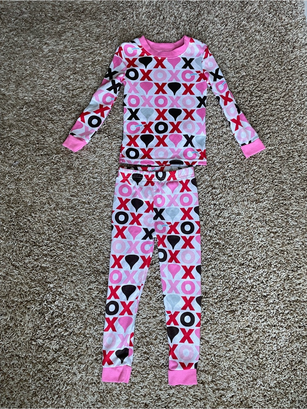 3T Kids Pink XOXO Heart Print Pajama Set